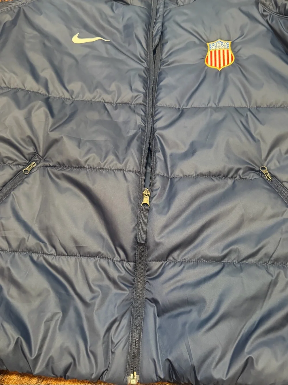 NWT Nike Women's Therma-FIT Jacket L Navy US Hockey Vintage Crest FD7704-451